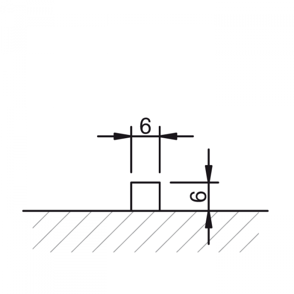 Plexi vierkant 6 x 6 mm