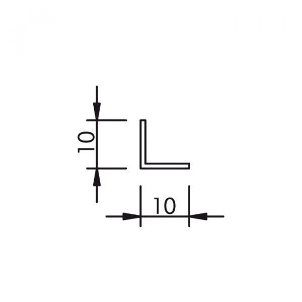 Plexiwinkel 10 x 10 mm