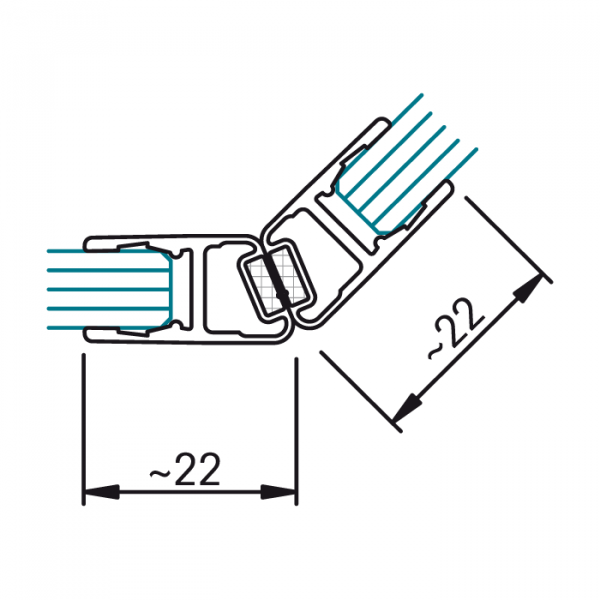 Magnetdichtung 135° für 6–8 mm Glas